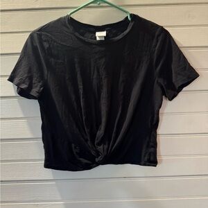 H&M Black Twist Front Tee